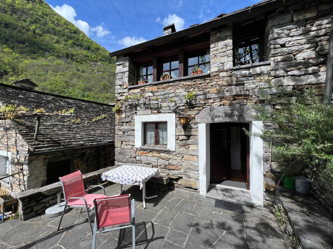 Onze accommodatie in Valle Verzasca.