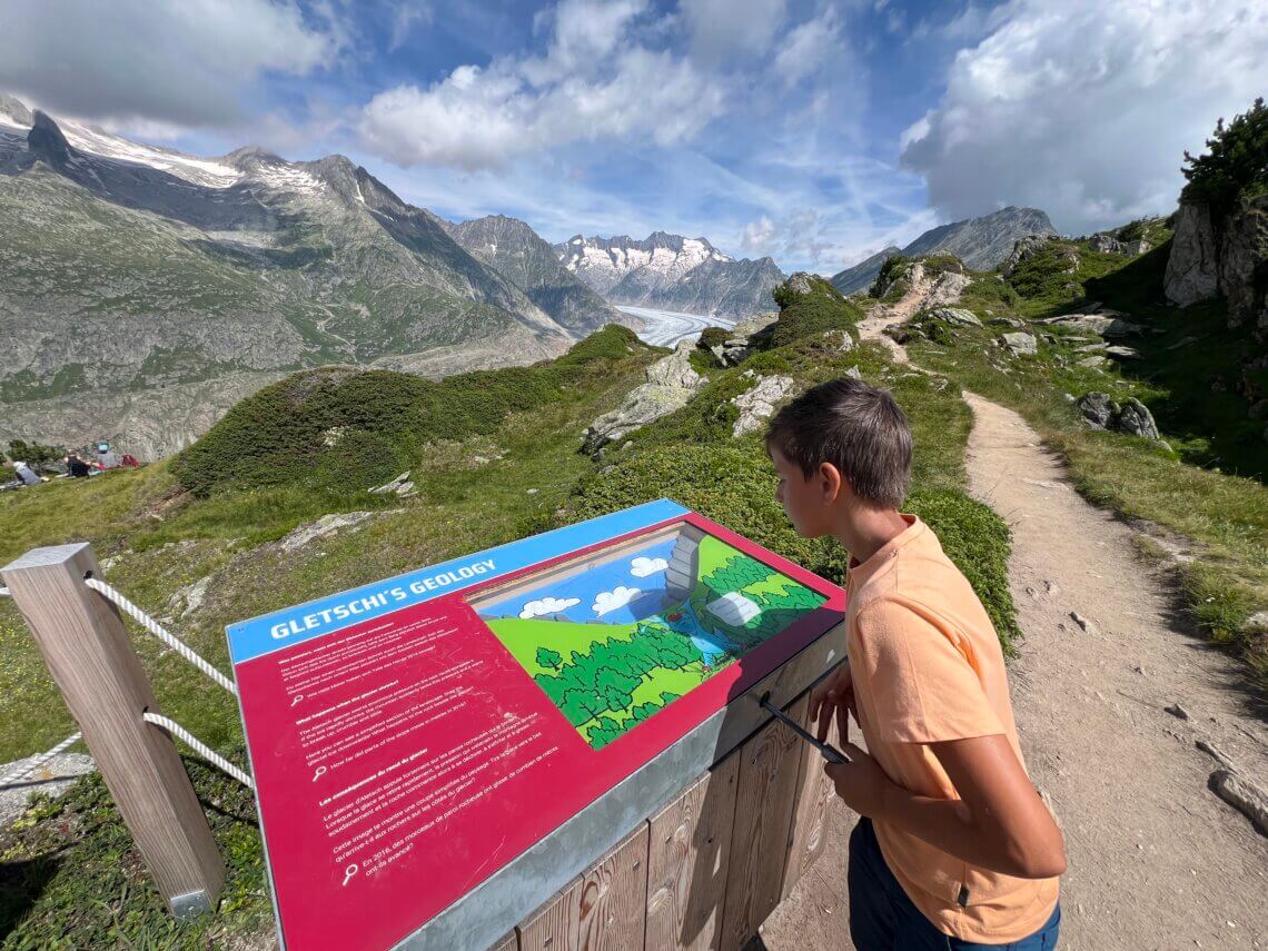 De geologie wandeling bij Moosfluh.