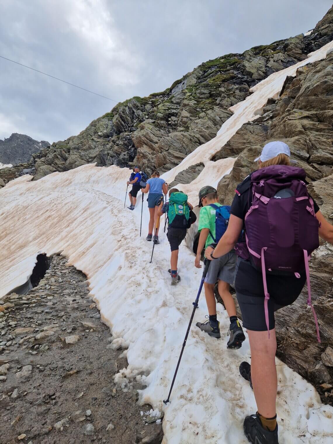 Sneeuwpaden richting de stettiner hutte