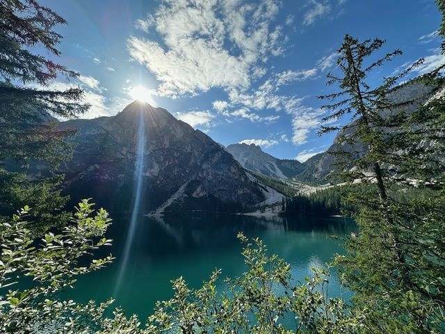 Een mooie staart van de huttentocht bij Lago di Braies