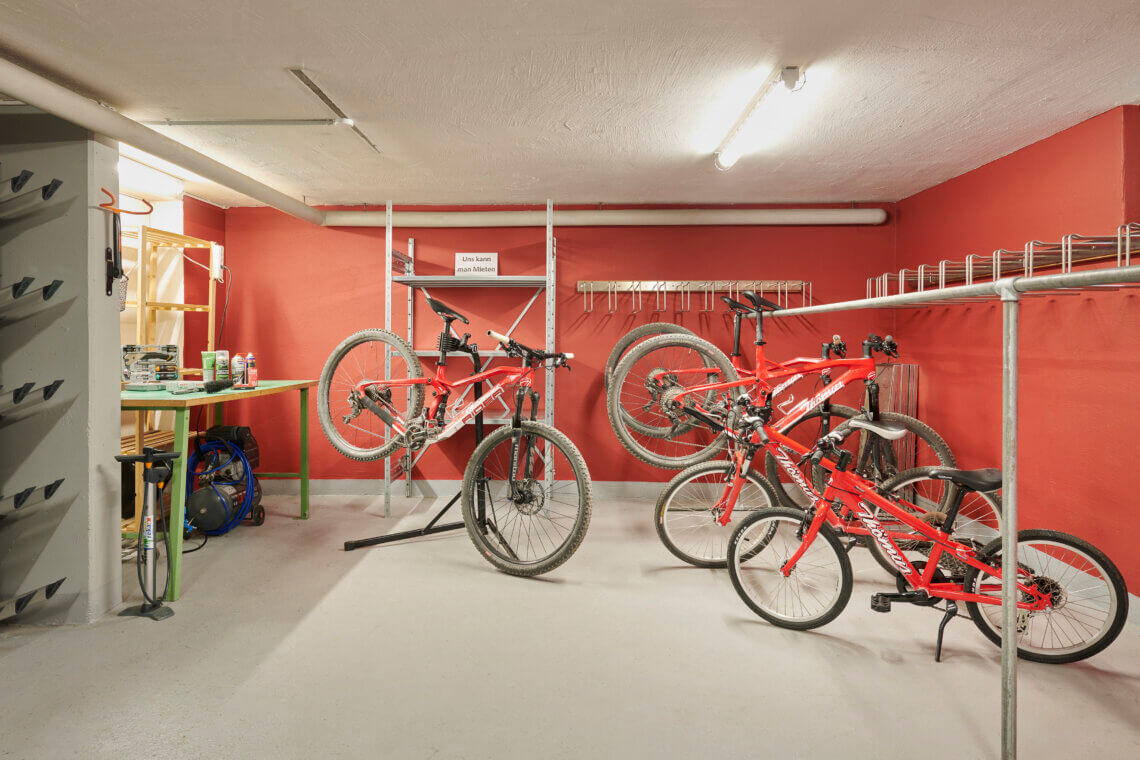 Reka appartementen Madulain zijn ook gecertificeerd als bike-accommodatie. Foto: © Reka